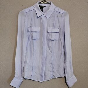 WHITE HOUSE BLACK MARKET Silk Button Up Blouse